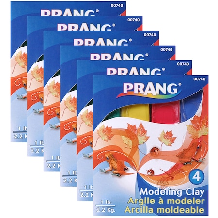 Prang Modeling Clay, Assorted, 1 lb. Per Pack, PK6 00740